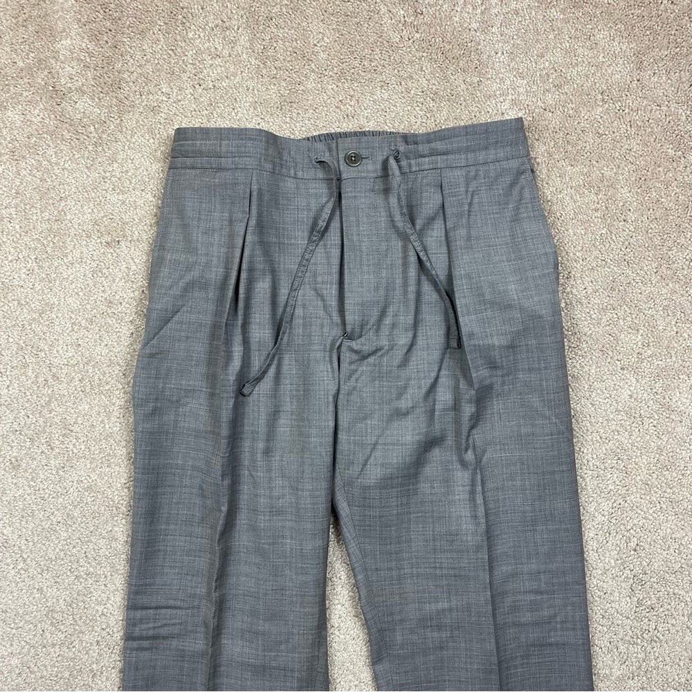 Incotex High Comfort Regular Fit Drawstring Dress Pants Trousers Gray Size 50EU